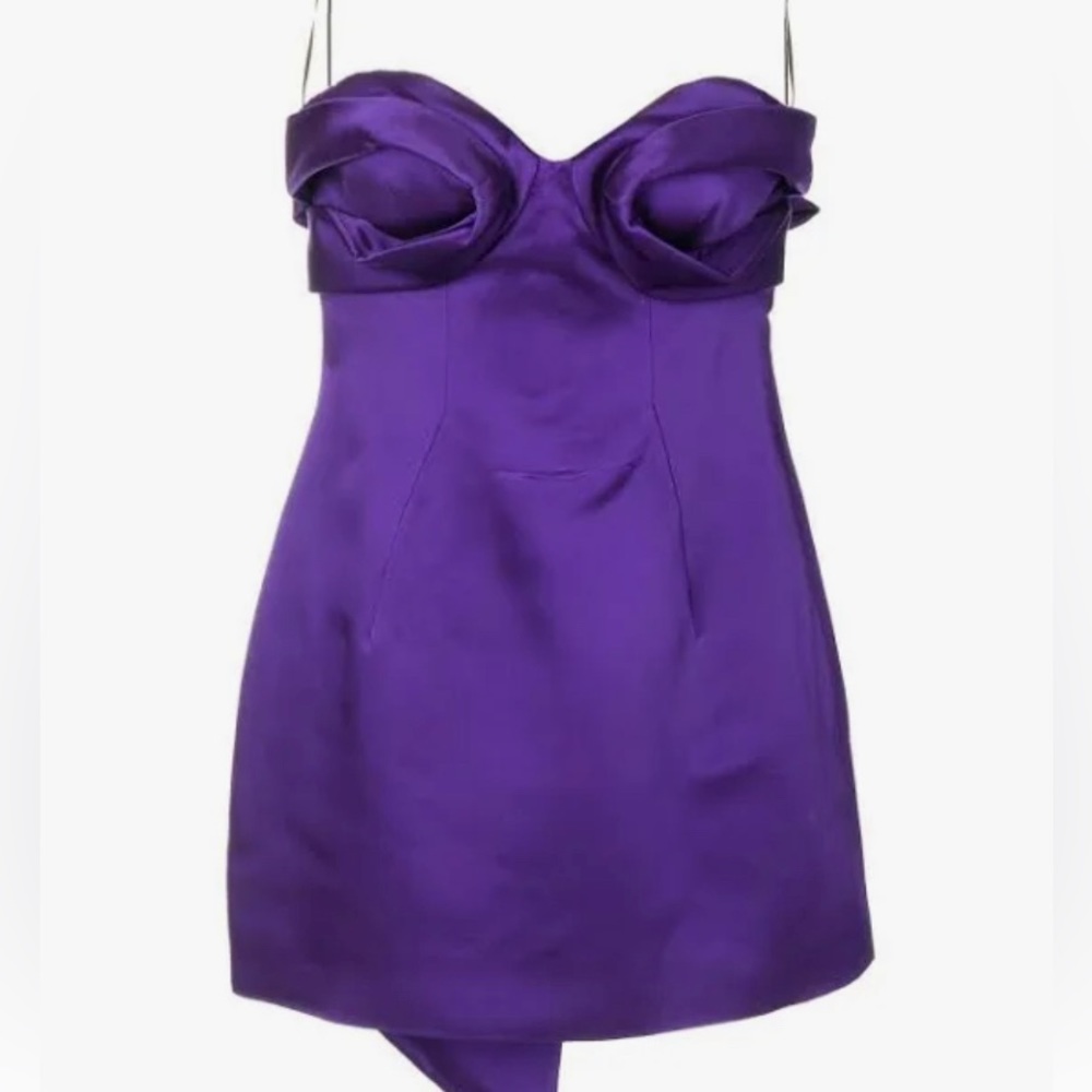 AREA Strapless Draped Bow Dress *NEW*